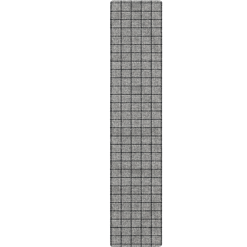 Grey Windowpane Pattern Print Table Runner