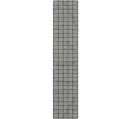 Grey Windowpane Pattern Print Table Runner