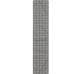 Grey Windowpane Pattern Print Table Runner