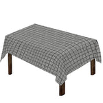 Grey Windowpane Pattern Print Tablecloth