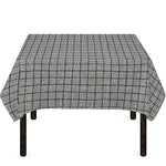 Grey Windowpane Pattern Print Tablecloth