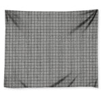 Grey Windowpane Pattern Print Tapestry