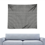 Grey Windowpane Pattern Print Tapestry