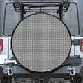 Grey Windowpane Pattern Print Tire Cover