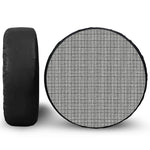 Grey Windowpane Pattern Print Tire Cover