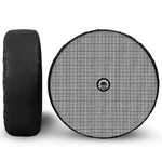 Grey Windowpane Pattern Print Tire Cover With Camera Hole
