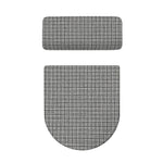 Grey Windowpane Pattern Print Toilet Lid And Tank Cover Set