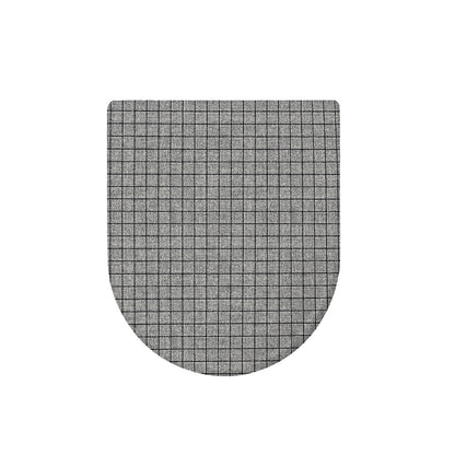 Grey Windowpane Pattern Print Toilet Lid Cover