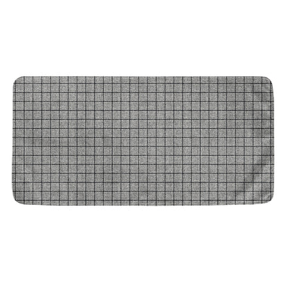 Grey Windowpane Pattern Print Towel
