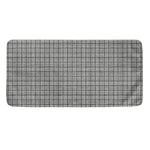Grey Windowpane Pattern Print Towel