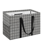 Grey Windowpane Pattern Print Utility Tote Bag