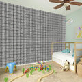 Grey Windowpane Pattern Print Wall Sticker