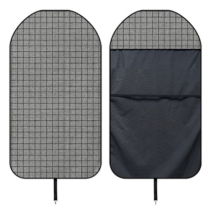 Grey Windowpane Pattern Print Waterproof Car Seat Cover