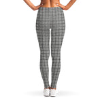 Grey Windowpane Pattern Print Women's Leggings