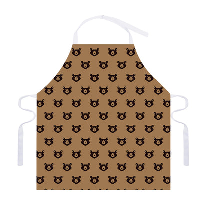 Grizzly Bear Pattern Print Adjustable Apron