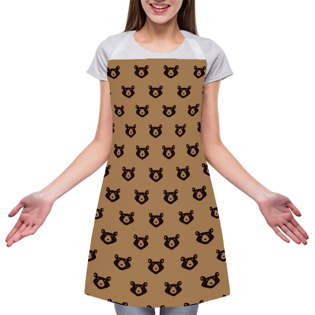 Grizzly Bear Pattern Print Adjustable Apron
