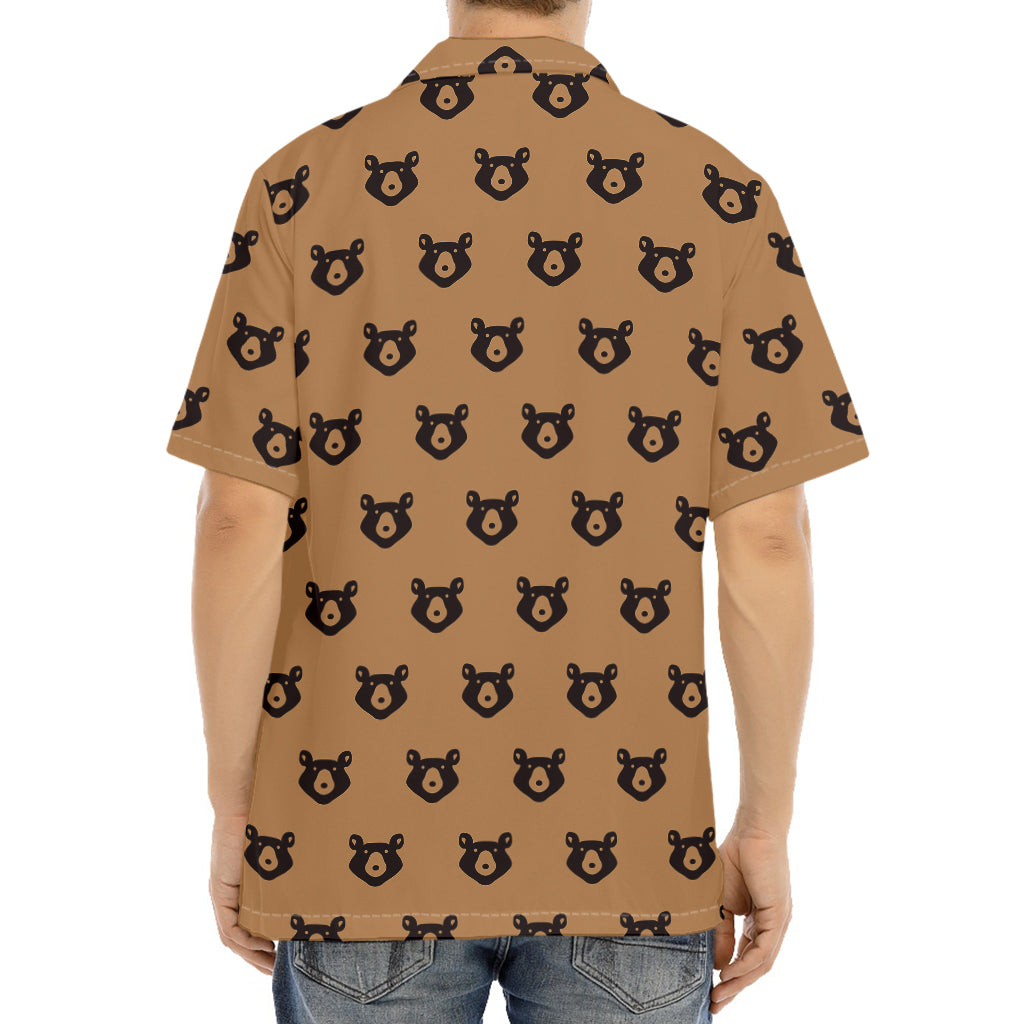 Grizzly Bear Pattern Print Aloha Shirt