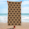 Grizzly Bear Pattern Print Beach Towel