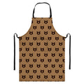 Grizzly Bear Pattern Print Bib Apron With Pocket