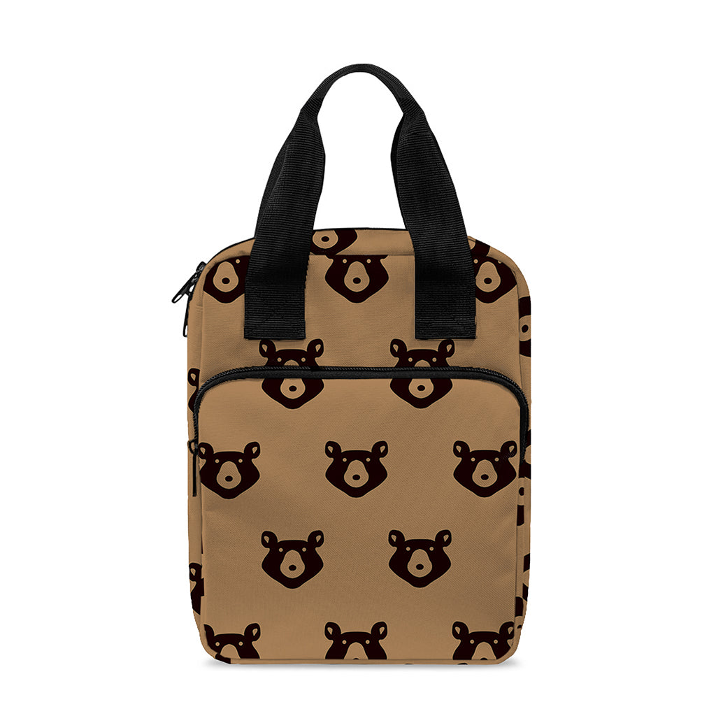 Grizzly Bear Pattern Print Bible Tote Bag