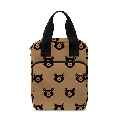 Grizzly Bear Pattern Print Bible Tote Bag