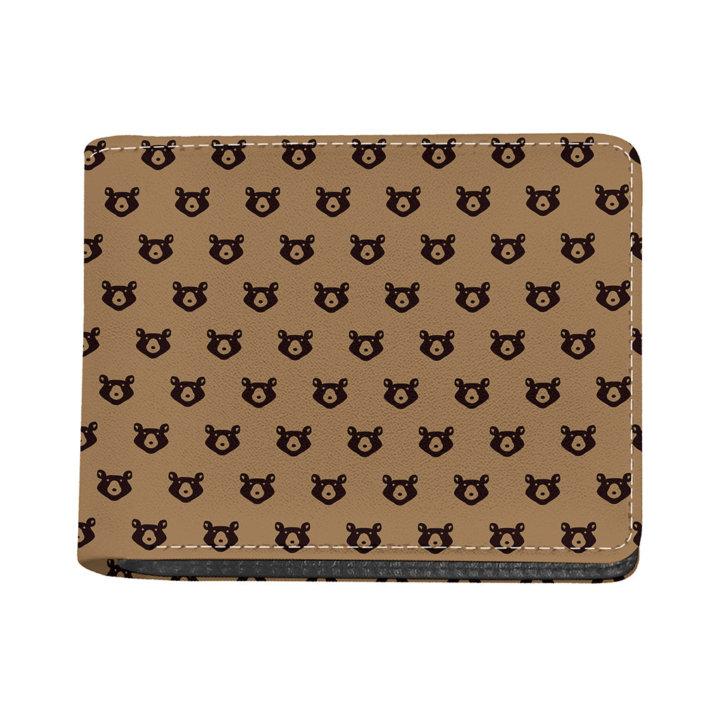 Grizzly Bear Pattern Print Bifold Wallet
