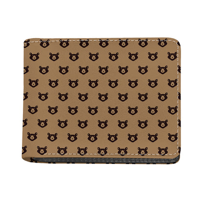 Grizzly Bear Pattern Print Bifold Wallet