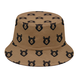 Grizzly Bear Pattern Print Bucket Hat