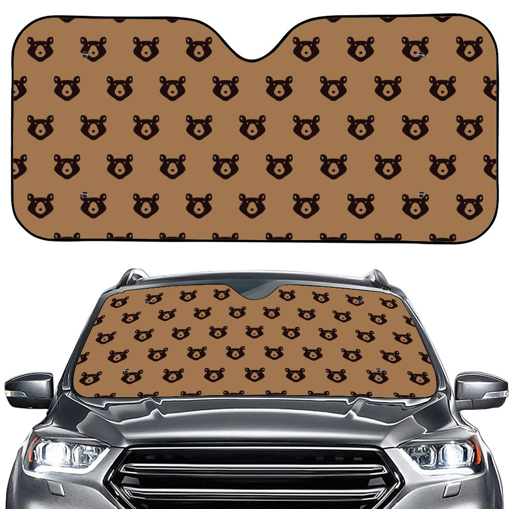 Grizzly Bear Pattern Print Car Windshield Sun Shade