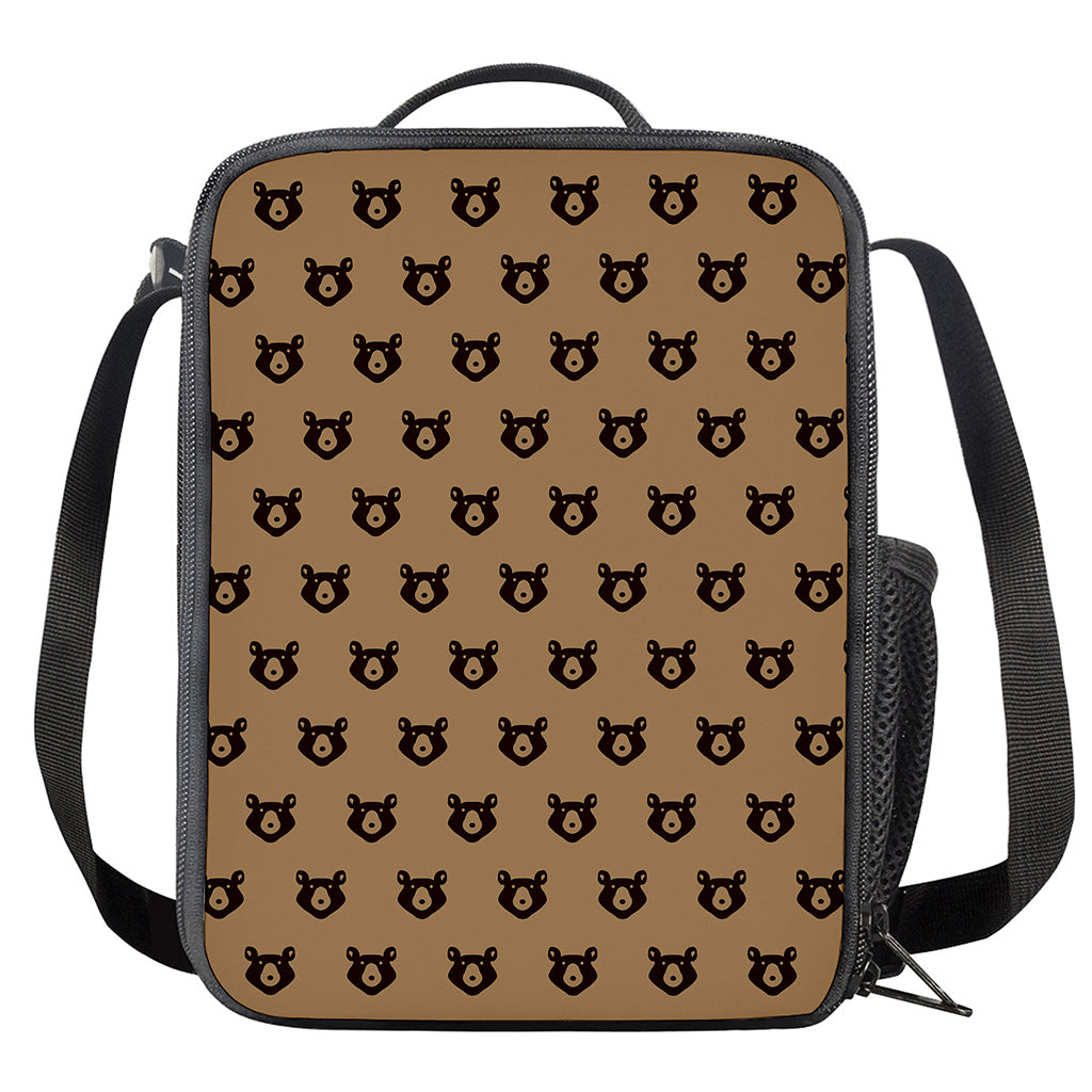 Grizzly Bear Pattern Print Crossbody Lunch Bag