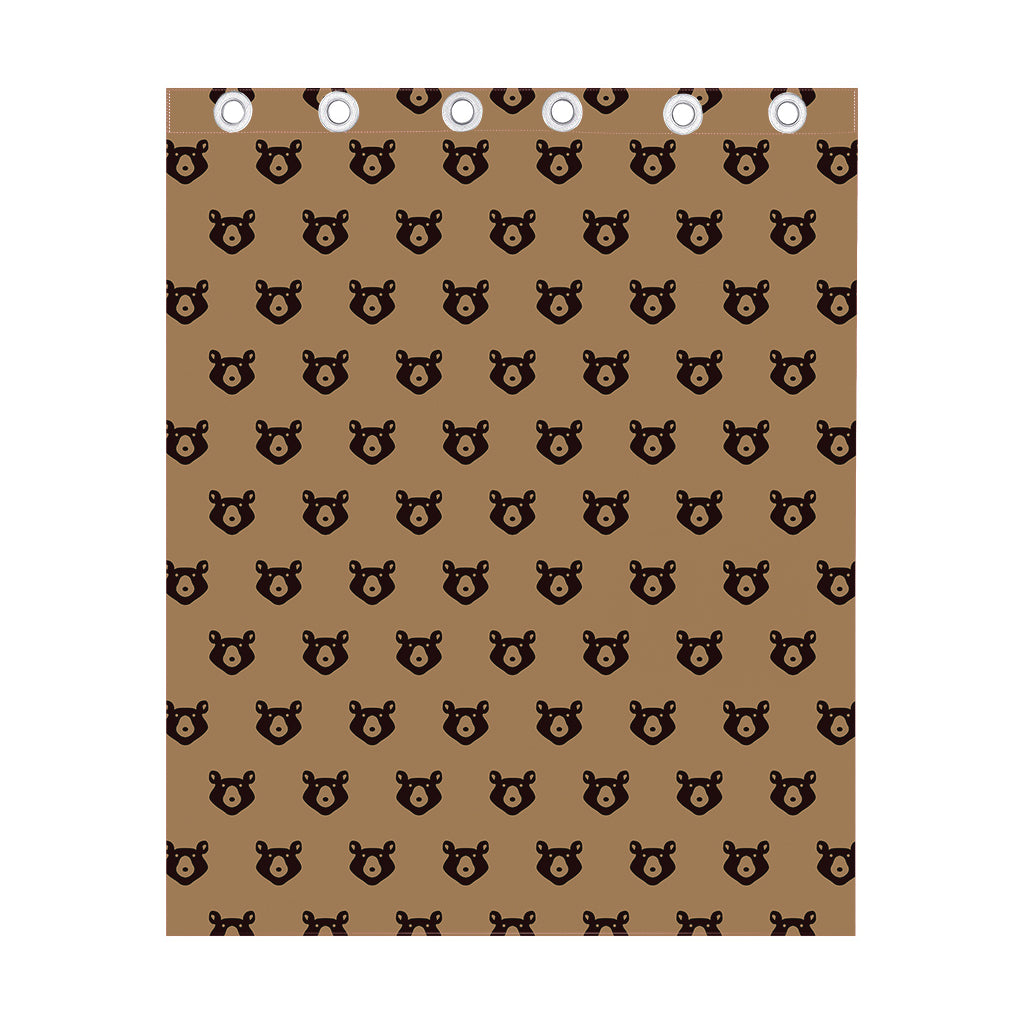 Grizzly Bear Pattern Print Curtain