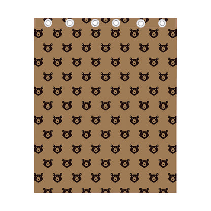 Grizzly Bear Pattern Print Curtain
