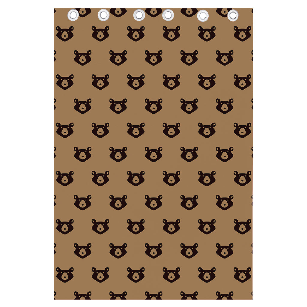 Grizzly Bear Pattern Print Curtain