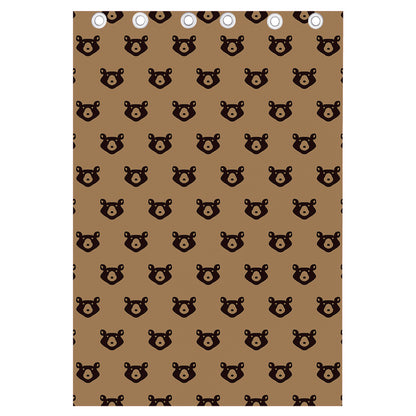 Grizzly Bear Pattern Print Curtain