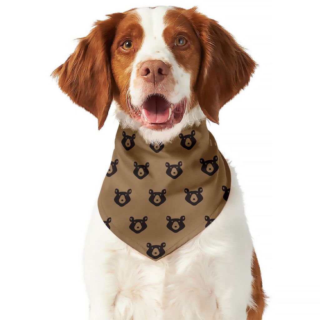 Grizzly Bear Pattern Print Dog Bandana