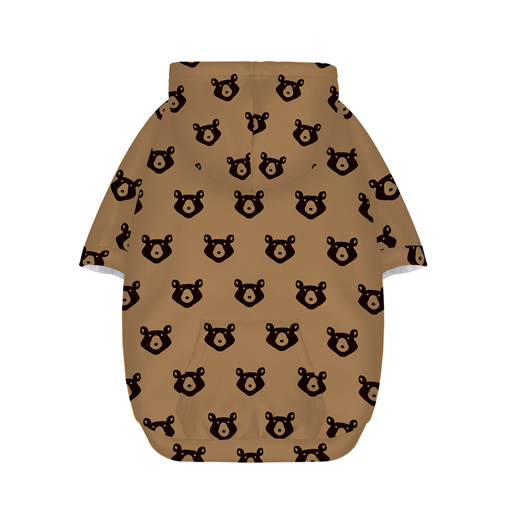 Grizzly Bear Pattern Print Dog Zip Up Hoodie
