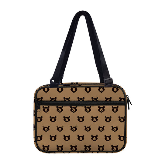 Grizzly Bear Pattern Print Double Strap Bible Bag