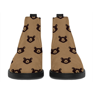 Grizzly Bear Pattern Print Flat Ankle Boots