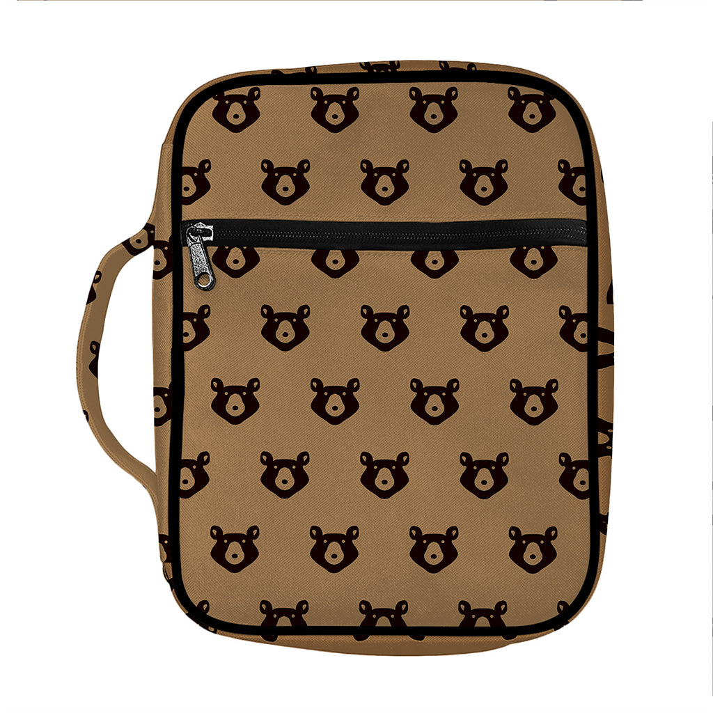 Grizzly Bear Pattern Print Front Pocket Bible Bag