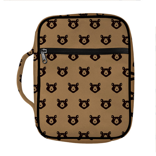 Grizzly Bear Pattern Print Front Pocket Bible Bag