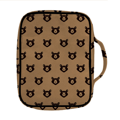 Grizzly Bear Pattern Print Front Pocket Bible Bag