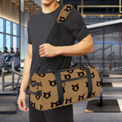 Grizzly Bear Pattern Print Gym Bag