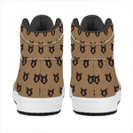 Grizzly Bear Pattern Print High Top Leather Sneakers
