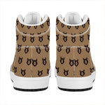 Grizzly Bear Pattern Print High Top Leather Sneakers