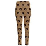 Grizzly Bear Pattern Print High-Waisted Pocket Leggings