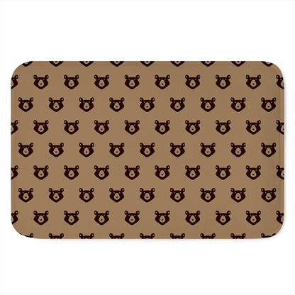 Grizzly Bear Pattern Print Indoor Door Mat