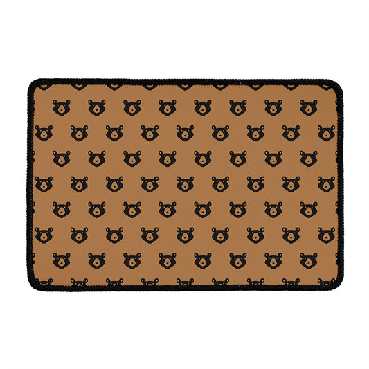 Grizzly Bear Pattern Print Kitchen Mat