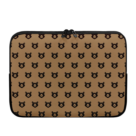 Grizzly Bear Pattern Print Laptop Sleeve
