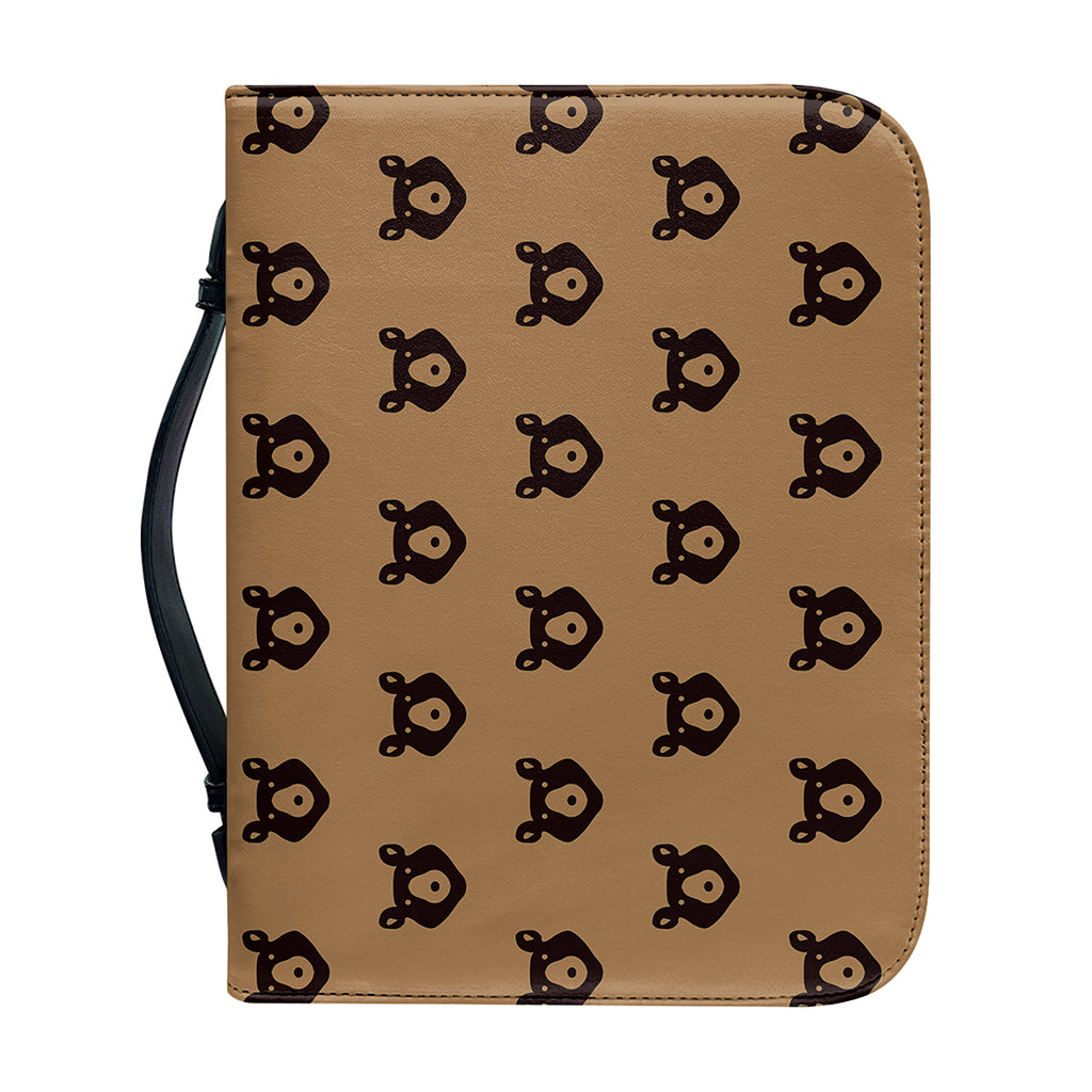 Grizzly Bear Pattern Print Leather Bible Cover