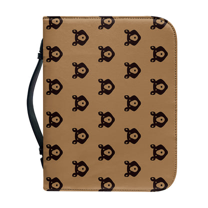 Grizzly Bear Pattern Print Leather Bible Cover